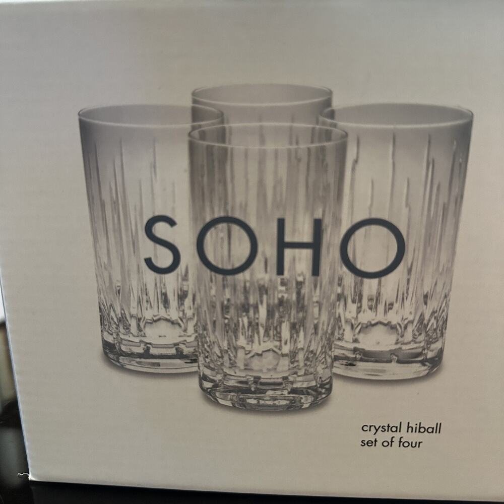 Reed & Barton Crystal SOHO Beverage / Highball Glasses - Set of Four New In Box